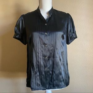 Saks Fifth Avenue 100% Silk Black Top Size 8